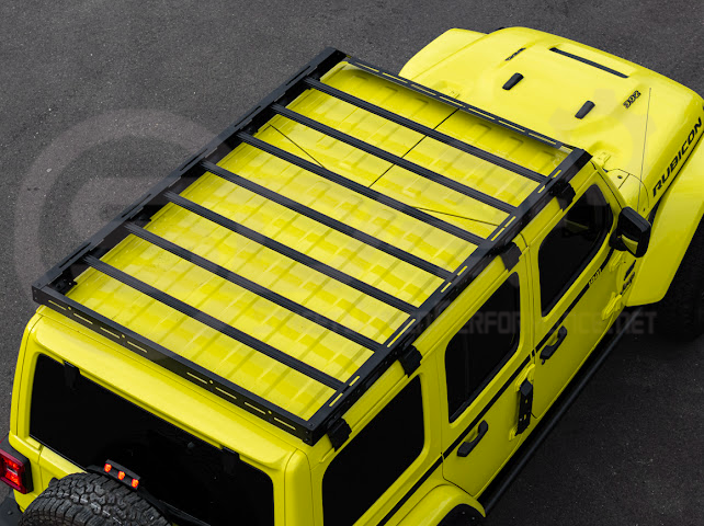 2018-UP JEEP WRANGLER JL & 2020-PRESENT JEEP GLADIATOR JT | CARBON STEEL BLACK TOP ROOF CARGO RACK (FULL & HALF LENGTH)