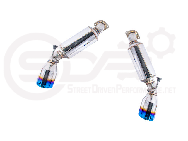 (2014-2016 INFINITI Q60 MUFFLER AXLE BACK EXHAUST (ANDOLIZED SILVER OR BURNT BLUE TIPS)