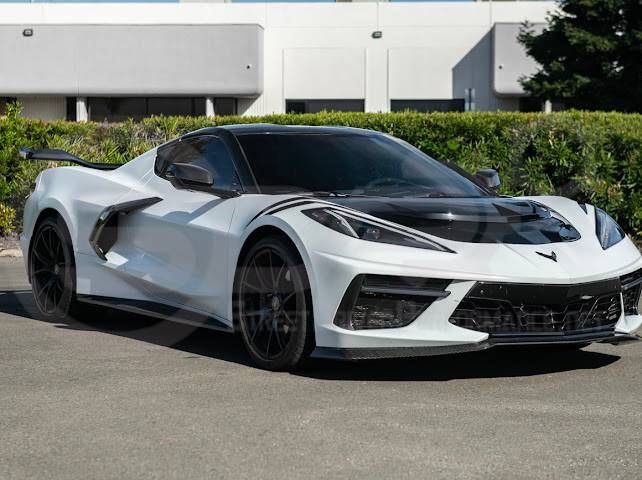 2020-PRESENT CHEVROLET CORVETTE C8 | ZR1 REPLICA STYLE CARBON FLASH FRONT VENTED HOOD