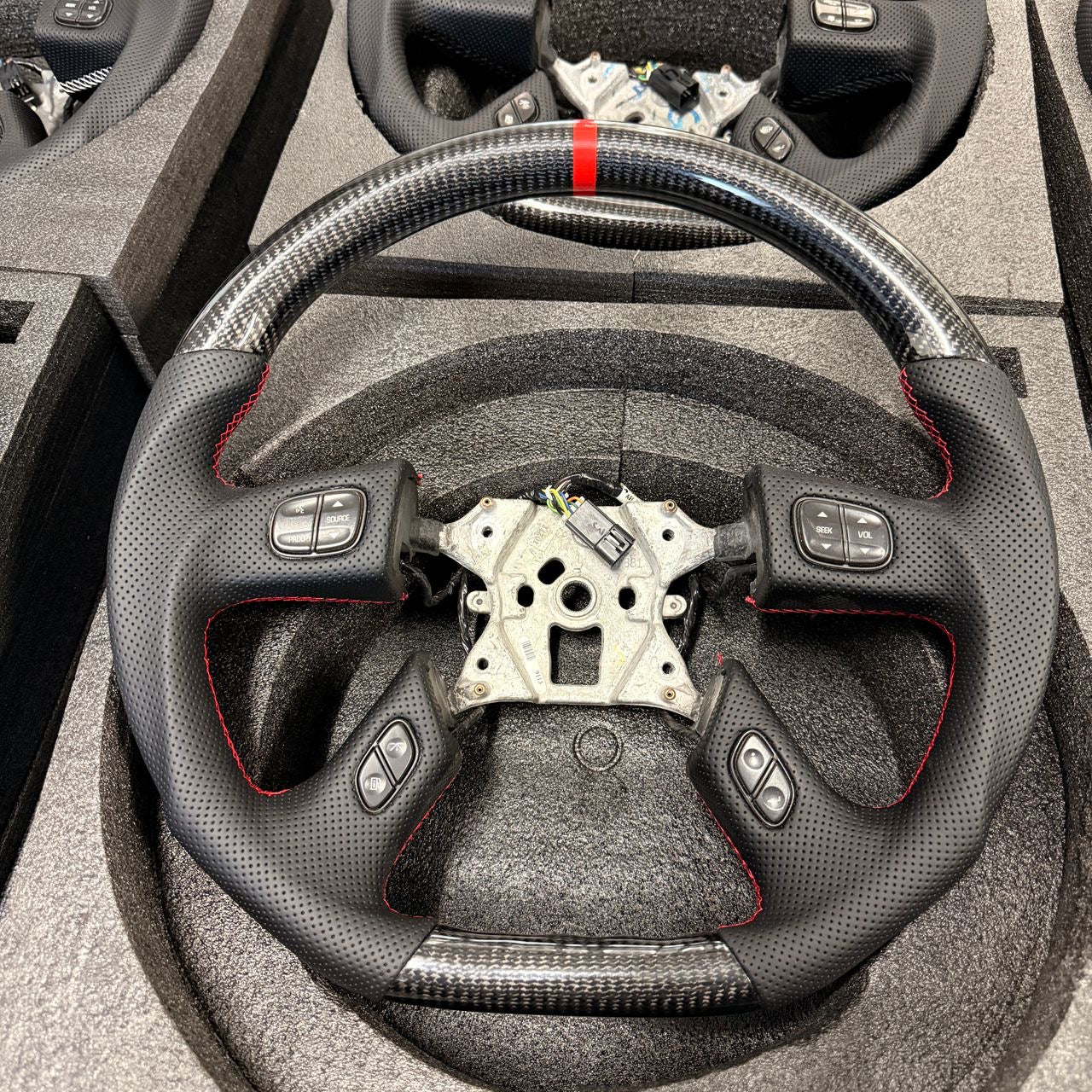 NBS Truck, SUV, TBSS Trailblazer, H2 Hummer - Carbon Fiber Steering Wheel with Perforated Leather (IN STOCK READY TO SHIP)