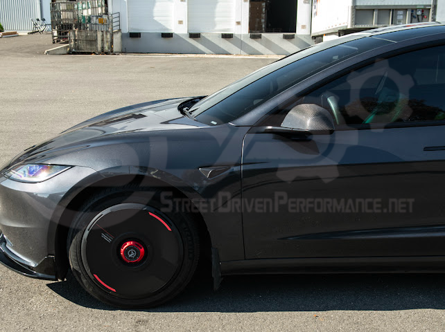 2024-Up Tesla Model 3 | Carbon Fiber Tape On Side Mirror Cap Covers Pair