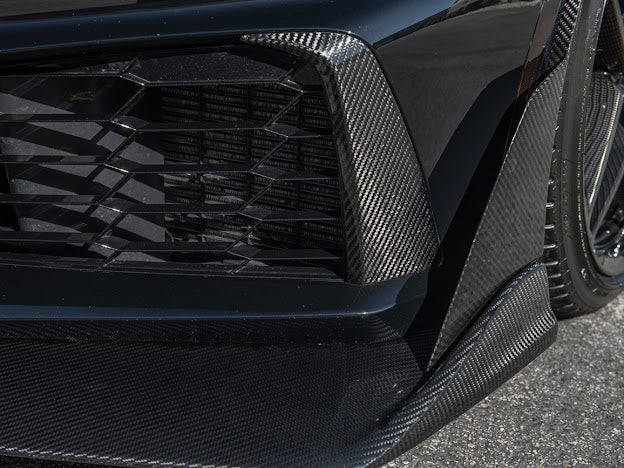 2019 CHEVROLET CORVETTE C7 ZR1 CARBON FIBER FRONT SPLITTER SIDE WINGLET EXTENSIONS (PAIR)