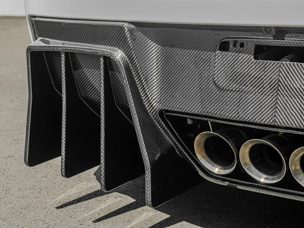 2014-2019 Corvette C7 Performance Track CARBON FIBER Rear Bumper Finned Diffuser