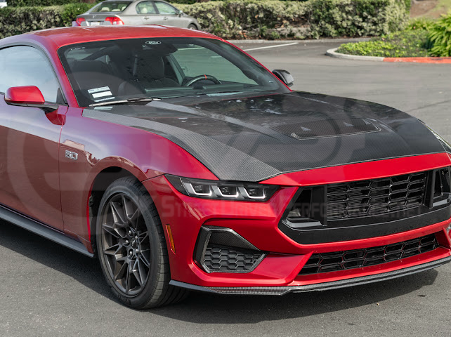2024-Up Ford Mustang S650 | Factory Style CARBON FIBER Front Hood with Hood Vent (2 versions)