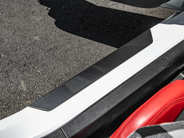 2020-UP CORVETTE C8 | CARBON FIBER SIDE DOOR SILL PLATE STRIP COVERS PANELS