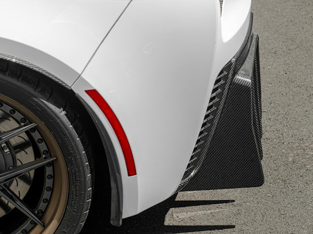2014-2019 Corvette C7 Performance Track CARBON FIBER Rear Bumper Finned Diffuser