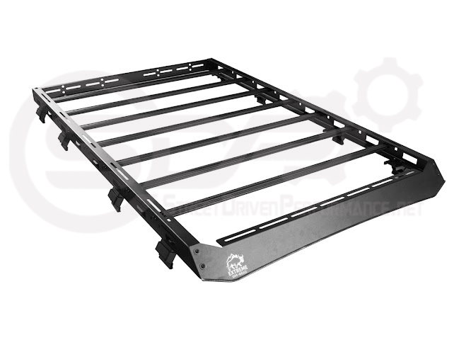 2018-UP JEEP WRANGLER JL & 2020-PRESENT JEEP GLADIATOR JT | CARBON STEEL BLACK TOP ROOF CARGO RACK (FULL & HALF LENGTH)