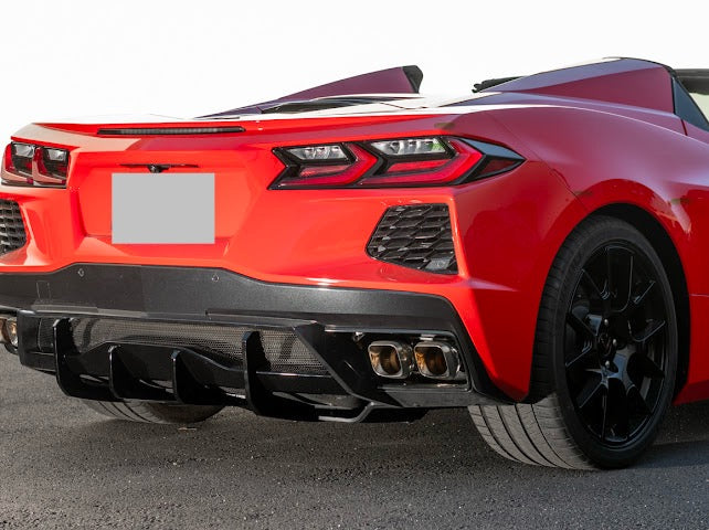 2020-Up Corvette C8 STINGRAY & Z51 | CARBON FLASH 3Pcs Rear Bumper *ADD-ON* Diffuser Lip