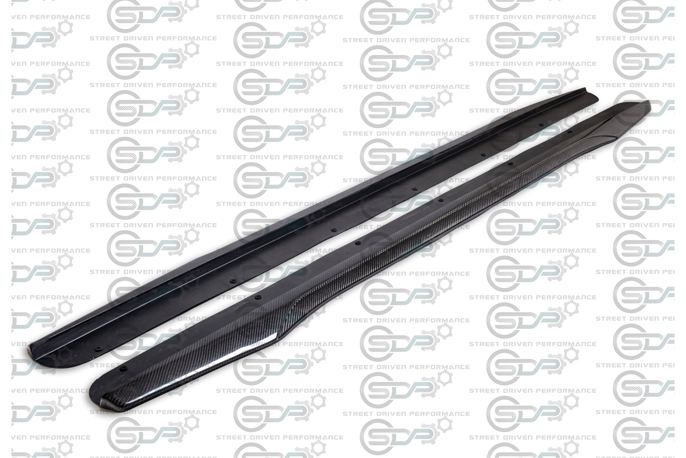2009-2015 CADILLAC CTS-V CARBON FIBER FRONT SPLITTER & SIDE SKIRTS ROCKER PANELS GROUND EFFECTS