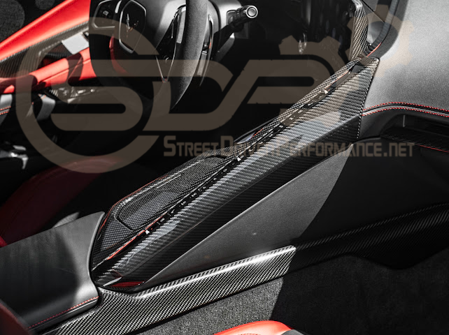 2020-Up Corvette C8 | CARBON FIBER Center Console Armrest Right Trim Panel Cover