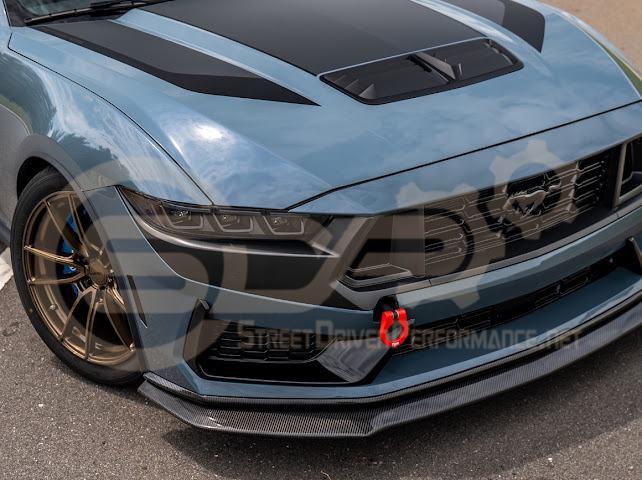 2024-Up Ford Mustang S650 | Dark Horse Factory Style CARBON FIBER Front Bumper Lip Splitter Ground Effects