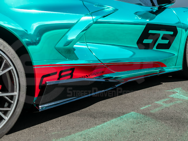 2020-UP CORVETTE C8 STINGRAY & Z51 | 5VM STYLE 2PCS GLOSSY BLACK SIDE SKIRTS ROCKER PANEL GROUND EFFECTS