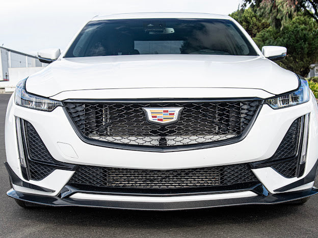 2020-2024 CADILLAC CT5-V & CT5 SPORT | BLACKWING PACKAGE CARBON FIBER FRONT LIP SPLITTER CANARDS