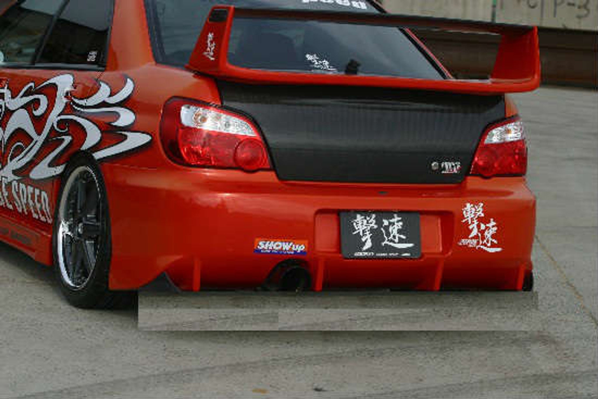 Charge Speed 2002-2003 Subaru Impreza GD-B 4Dr. Round Eye Type-2 Rear Bumper Without Carbon Diffuser