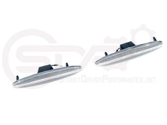1997-2004 Chevrolet Corvette C5 | Rear Bumper Clear / Red / Black Lens Red LED Side Marker Lights Pair