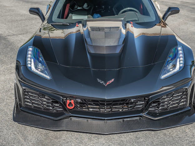 2019 CHEVROLET CORVETTE C7 ZR1 CARBON FIBER FRONT SPLITTER SIDE WINGLET EXTENSIONS (PAIR)