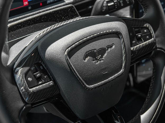 2021-Up Ford Mustang Mach-E |INTERIOR Carbon Fiber Steering Wheel Center Trim