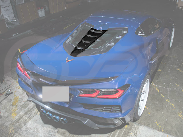 2020+ CORVETTE C8 ALL MODELS | ZR1 STYLE CARBON FLASH REAR WINDOW HATCH VENT LOUVER COVER
