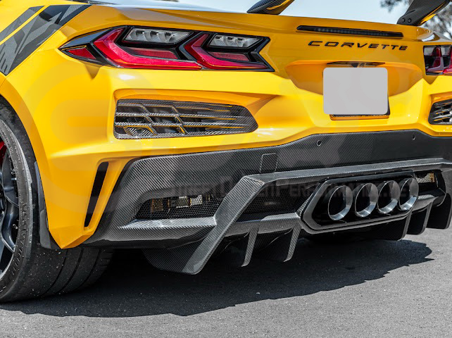 2023-UP CHEVROLET CORVETTE C8 Z06 | SDP PERFORMANCE PACKAGE CARBON FIBER REAR BUMPER FINNED DIFFUSER