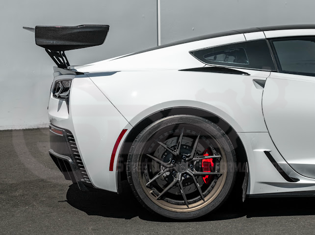 2014-2019 CHEVROLET CORVETTE C7  | EXTENDED REAR HIGH SPOILER WITH WING RISER
