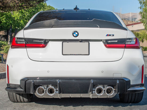 2021-Up BMW G80 M3 | Factory Style CARBON FIBER Rear Apron Lip Splitter Pair