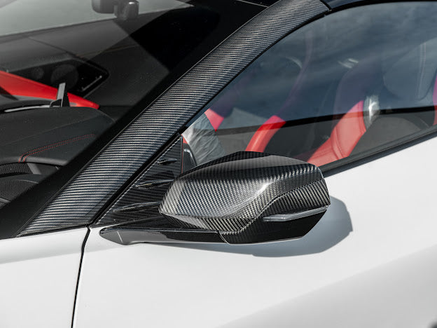 2020+ CORVETTE C8 CARBON FIBER REPLACEMENT MIRROR COVERS PAIR