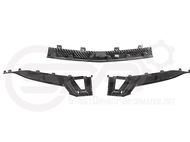 2024-Up Ford Mustang S650 Dark Horse | CARBON FIBER Front Upper Grille Insert Trim Pair