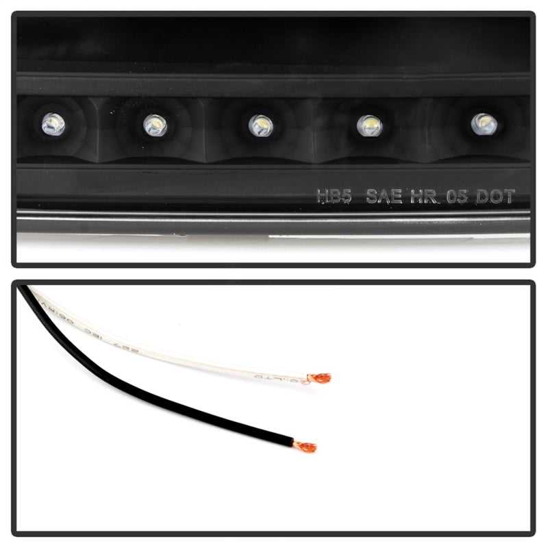 xTune Ford F150 97-03 Crystal Headlights w/ Clear LED Corners Black HD-ON-FF15097-LED-SET-BK