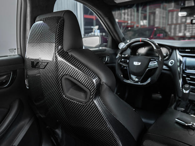 2016 - 2019 Cadillac ATS-V Sedan | Recaro Carbon Fiber Seat Rear Panel Cover Replacement (Driver and Passenger)