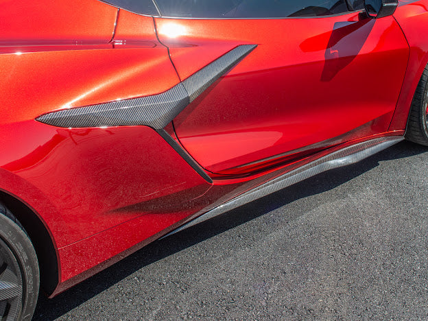 2020-UP CHEVROLET CORVETTE C8 Z06 |CARBON FIBER SIDE SKIRTS ROCKER PANELS GROUND EFFECTS