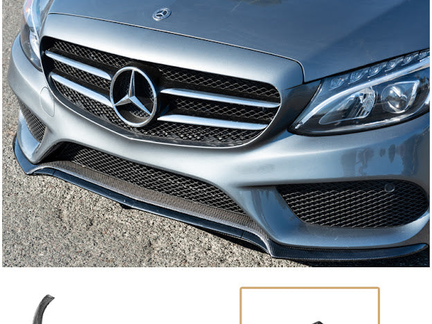 2015-2018 W205 Mercedes C-Class AMG Sport CARBON FIBER Front Bumper Lower Lip Splitter Ground Effects