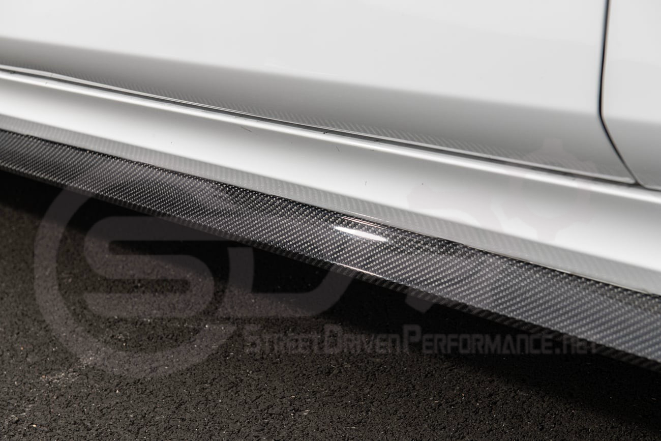 2020-2024 CADILLAC CT4-V BLACKWING SEDAN | CARBON FIBER FRONT LIP SPLITTER CANARDS WINGLETS & SIDE SKIRTS ROCKER PANELS GROUND EFFECTS
