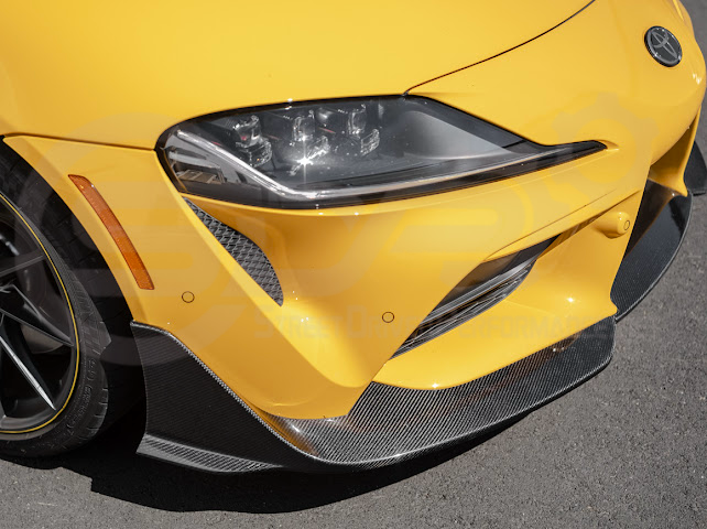 2020-Up Toyota GR Supra A90 A91 | A91 Package CARBON FIBER 3 Piece Front Bumper Lip Splitter Ground Effects