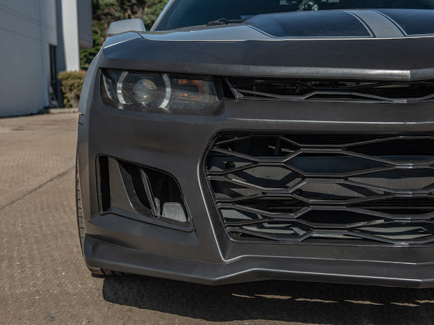 2014-2015 5th Gen Camaro - ZL1 Style Front Bumper Kit For Camaro Upper Lower Grille Badgeless W/O Fog Light