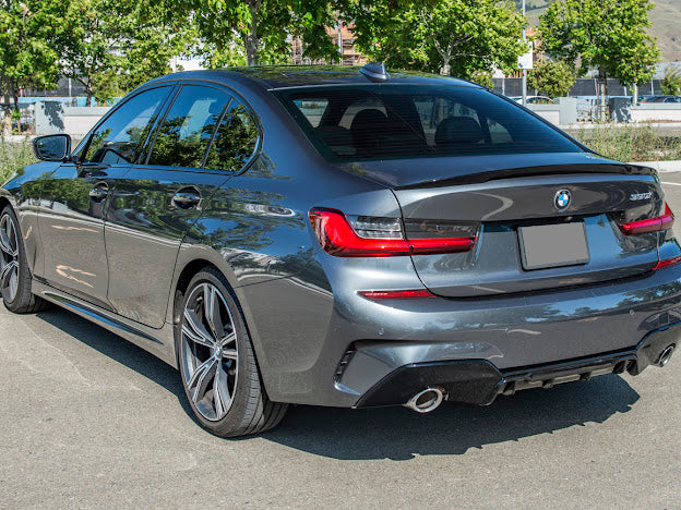 2019-Up BMW 3-Series & 2021+ G80 M3 | M-Sport Style GLOSSY BLACK Rear Trunk Spoiler Wing