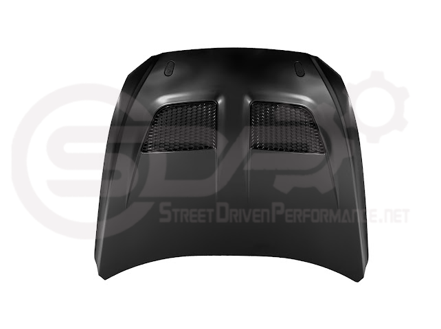 2018-2023 FORD MUSTANG S550 | GTD STYLE ALUMINUM FRONT AIR VENTED HOOD