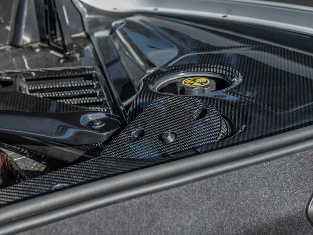 2020+ CHEVROLET CORVETTE C8 | CARBON FIBER ENGINE BAY STRUT COVERS REPLACEMENT