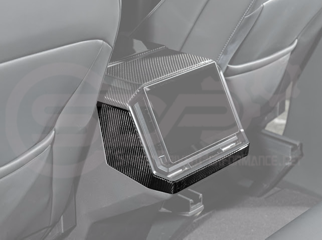 2024-Up Tesla Cybertruck | Interior DRY Carbon Fiber Rear Display Lower Trim Cover