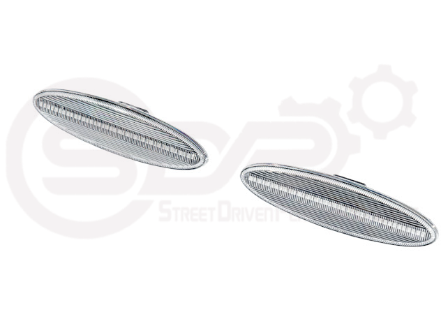 1997-2004 Chevrolet Corvette C5 | Rear Bumper Clear / Red / Black Lens Red LED Side Marker Lights Pair