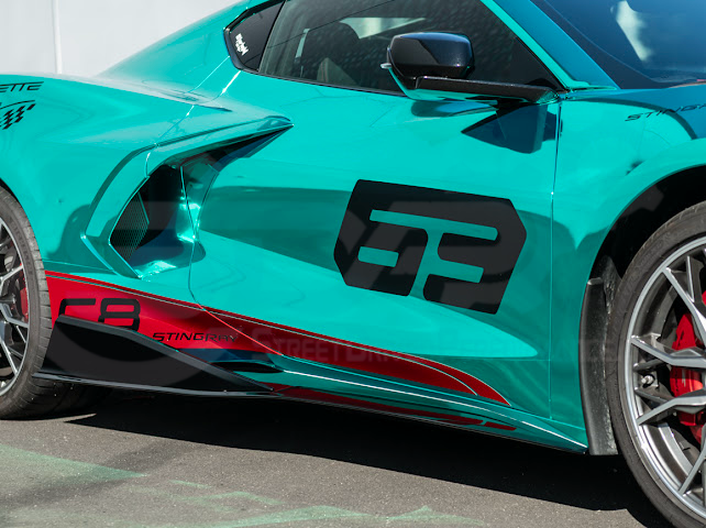 2020-UP CORVETTE C8 STINGRAY & Z51 | 5VM STYLE 2PCS GLOSSY BLACK SIDE SKIRTS ROCKER PANEL GROUND EFFECTS