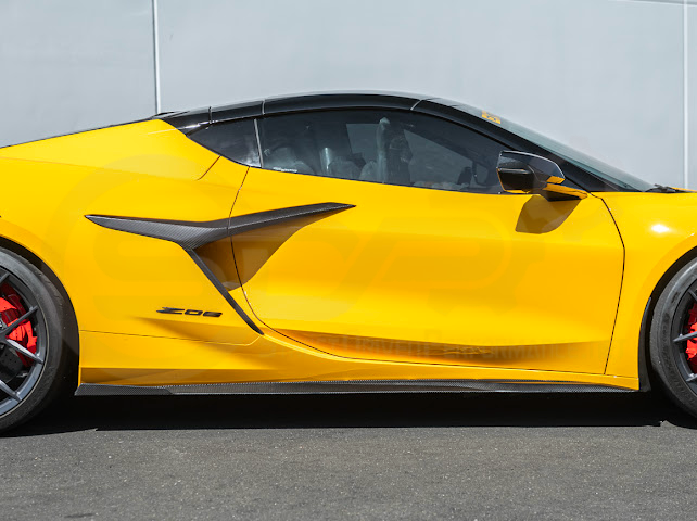 2023-UP CHEVROLET CORVETTE C8 Z06 & E-RAY | SDP PERFORMANCE TRACK STYLE CARBON FIBER SIDE SKIRTS ROCKER PANEL GROUND EFFECTS