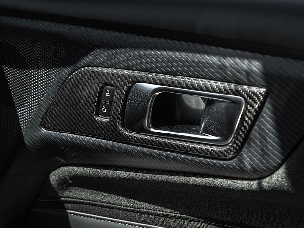 2024-Up Ford Mustang S650 | CARBON FIBER Interior Side Door Handle Panel Cover