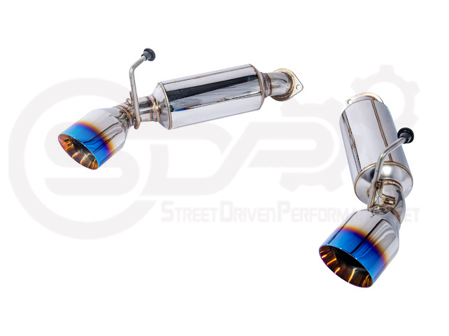 (2014-2016 INFINITI Q60 MUFFLER AXLE BACK EXHAUST (ANDOLIZED SILVER OR BURNT BLUE TIPS)