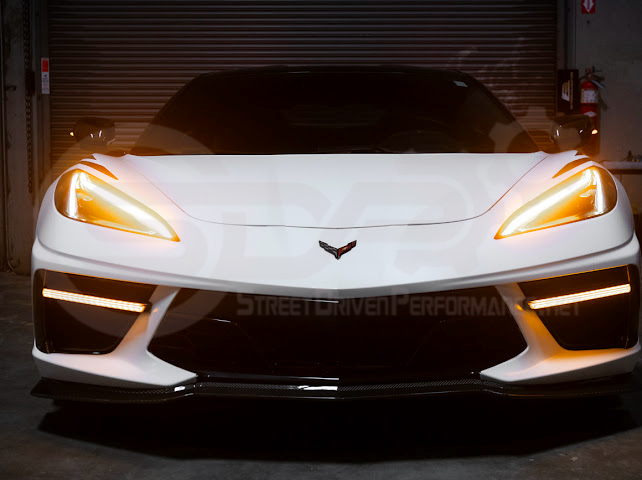 2020-UP CORVETTE C8 STINGRAY & Z51 | SEQUENTIAL FRONT GRILLE LED DRL LIGHT BAR BEZEL INSERTS PAIR