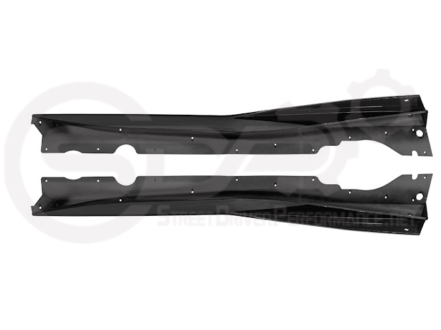 2020-UP CORVETTE C8 STINGRAY & Z51 | 5VM STYLE 2PCS GLOSSY BLACK SIDE SKIRTS ROCKER PANEL GROUND EFFECTS