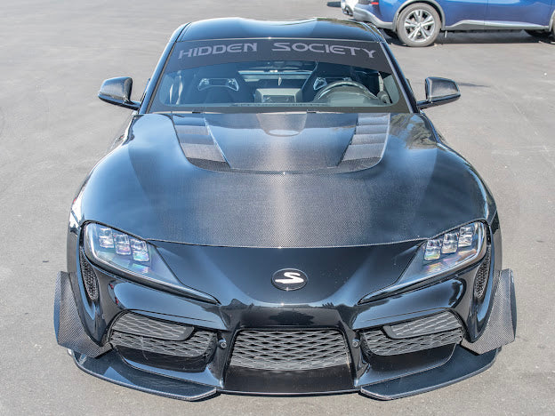 2020-UP TOYOTA SUPRA A91 CARBON FIBER FRONT SPLITTER LIP GROUND EFFECTS (2 PEICE)