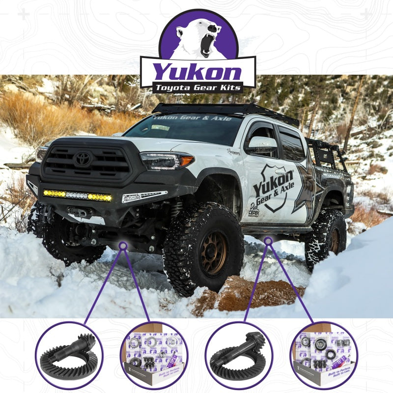 Yukon Gear Ring & Pinion Gear Kit Front & Rear for Toyota 8/7.5R Diff (w/Factory Locker) 4.88 Ratio