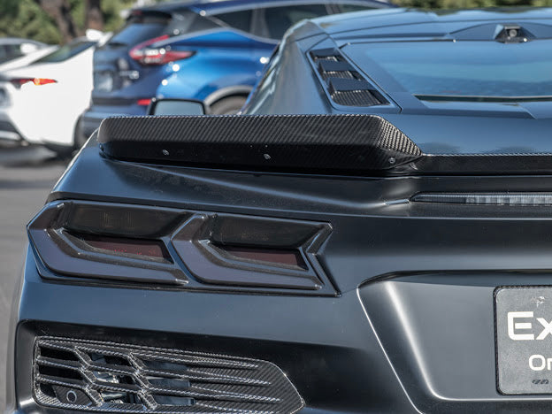 2023-Up CORVETTE C8 Z06 / E-RAY | CARBON FIBER REAR SPOILER WICKER BILL EXTENSION