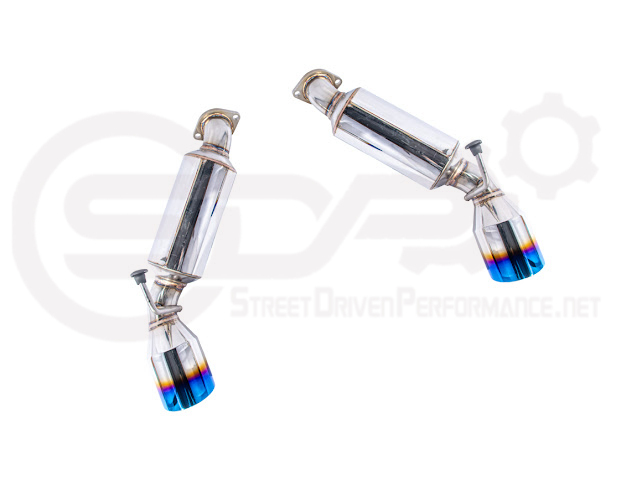 (2014-2016 INFINITI Q60 MUFFLER AXLE BACK EXHAUST (ANDOLIZED SILVER OR BURNT BLUE TIPS)