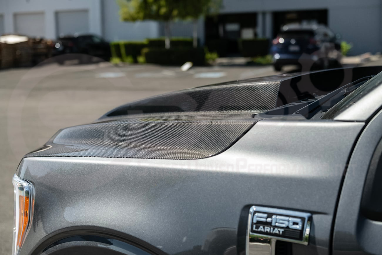 2021-UP FORD F-150 | SDP PERFORMANCE STYLE CARBON FIBER FRONT COWL HOOD